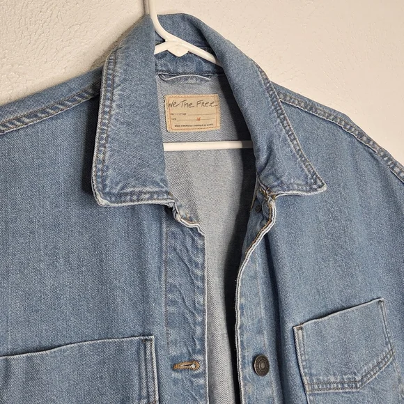 We The Free Madison City Denim DYI Vest Jacket Women's Size Medium Altered - Picture 2 of 16